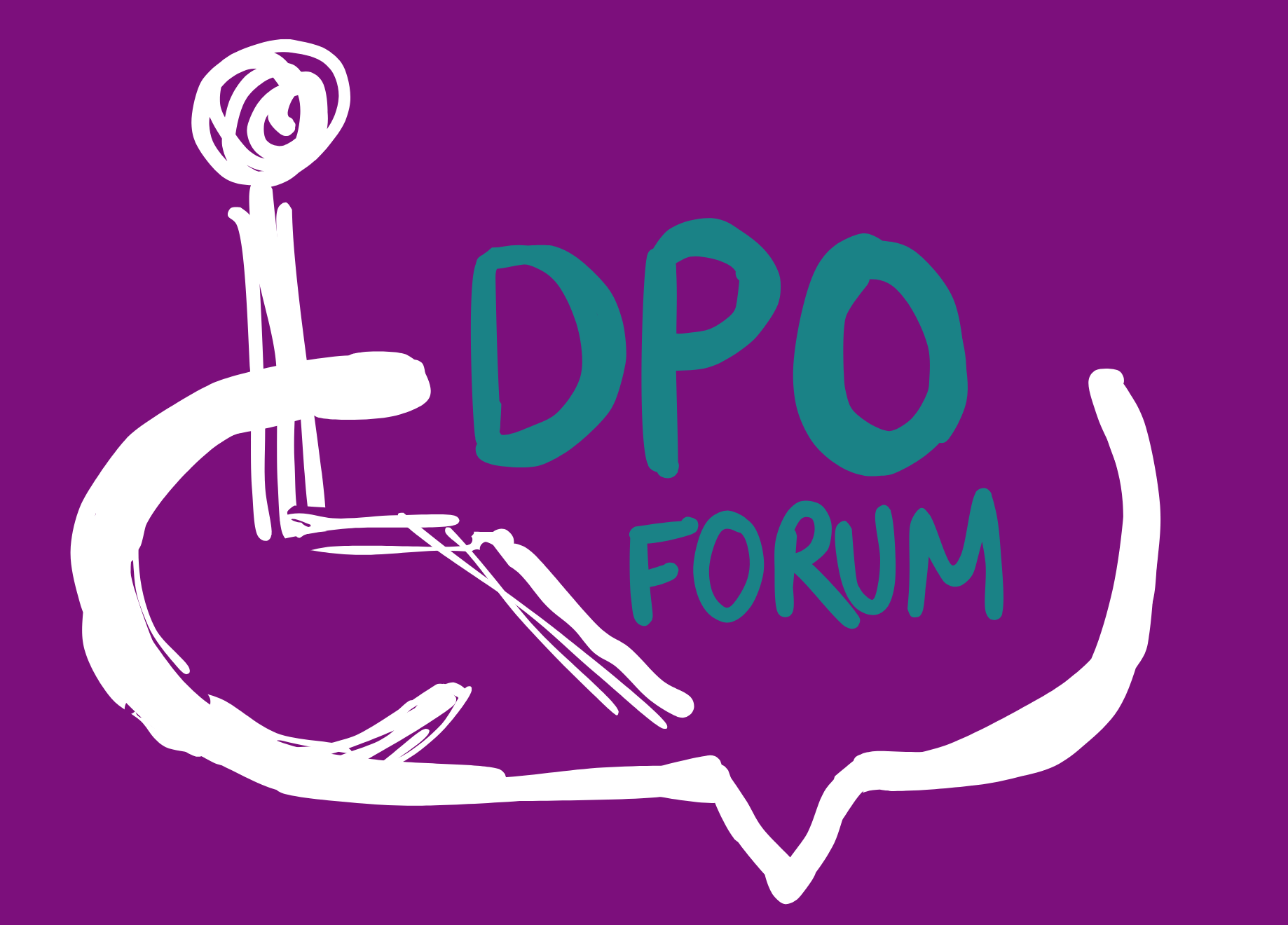 Image of a Disabled person in a wheelchair and a speech bubble that says 'DPO Forum'