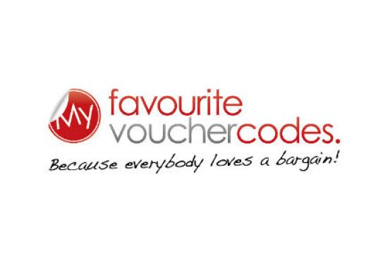 Image of My Voucher Codes logo, with a white background that says 'My favourite voucher codes' with the My in a red circle. Underneath the tagline says 'because everybody loves a bargain!'