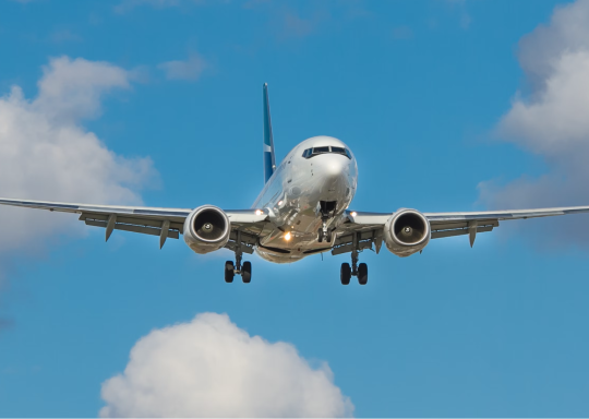 Airplane flying in the sky