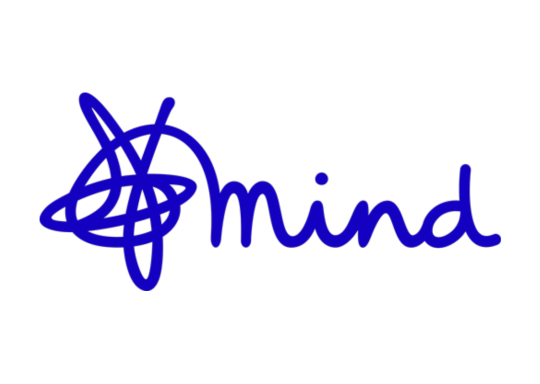 Mind logo - the word mind is in dark blue, the font appears as if it's hand written and includes scribbles at the beginning which look like a brain