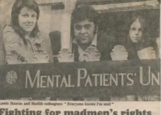 Mental Patients Union image in a newspaper clipping