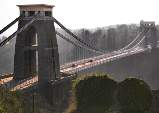 Aerial photo of Clifton Suspension Bridge in Bristol