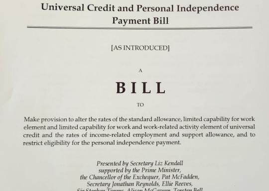 Image of the front page of the UC and PIP Bill