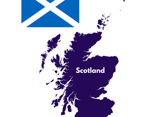 Scotland map and flag